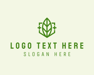 Medicine - Leaf Medicine Cross logo design