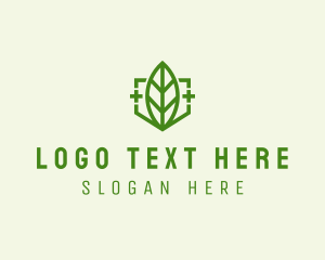 Herb - Leaf Medicine Cross logo design