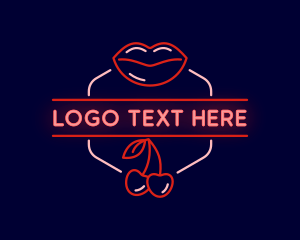 Cherry Lips Erotic Neon Logo