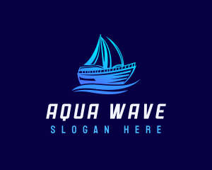 Transport Sailboat  Waves  logo design