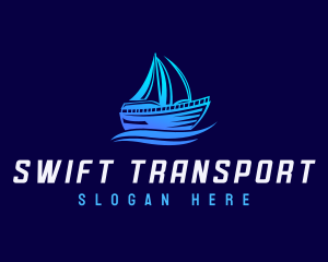 Transport Sailboat  Waves  logo design