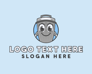 Recyclable - Trash Garbage Can logo design