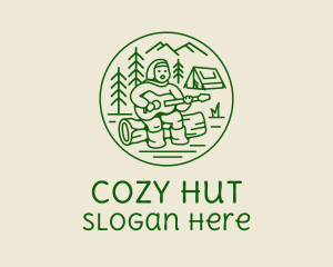 Hut - Forest Camp Music Singer logo design