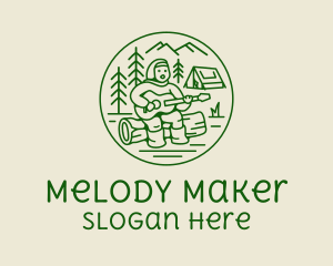 Singer - Forest Camp Music Singer logo design