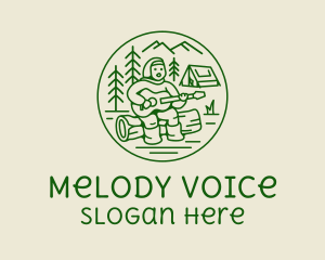 Singer - Forest Camp Music Singer logo design