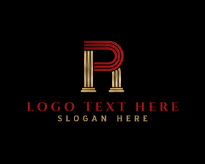 Crypto - Pillar Column Letter R logo design