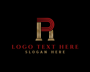 Vc - Pillar Column Letter R logo design