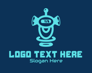 Tech - Blue Megaphone Robot logo design