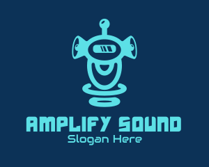 Megaphone - Blue Megaphone Robot logo design