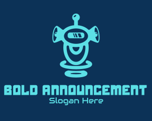 Announcement - Blue Megaphone Robot logo design