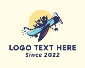 Airplane - Family Traveler Plane logo design