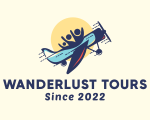 Family Traveler Plane logo design