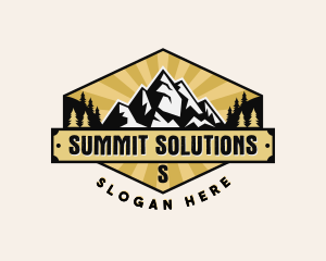 Forest Mountain Hiking logo design