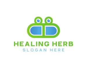 Frog Medicine Pill  logo design