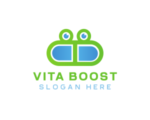 Vitamins - Frog Medicine Pill logo design
