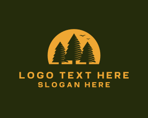 Camp - Pine Tree Forest logo design