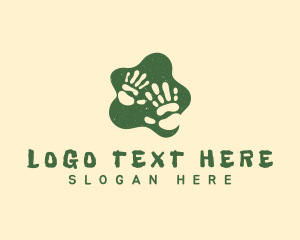 Hand - Hand Paint Splatter logo design