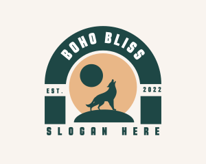 Boho Wolf Moon logo design