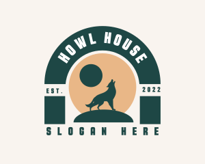 Howl - Boho Wolf Moon logo design