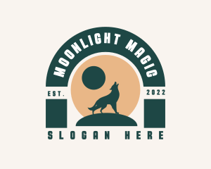 Midnight - Boho Wolf Moon logo design