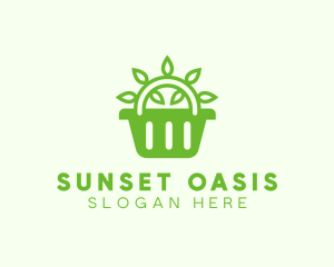 Organic Leaf Basket logo design