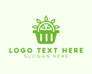 Vegan - Organic Leaf Basket logo design