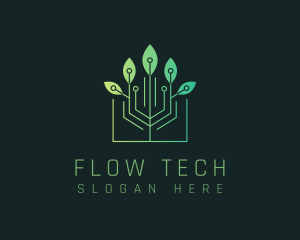 Technology Plant Circuit logo design