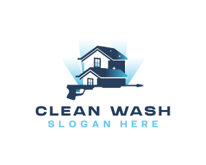 Pressure Washer Housekeeping Clean logo design