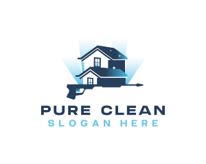 Pressure Washer Housekeeping Clean logo design