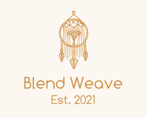 Gold Feather Dreamcatcher logo design