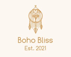 Gold Feather Dreamcatcher logo design