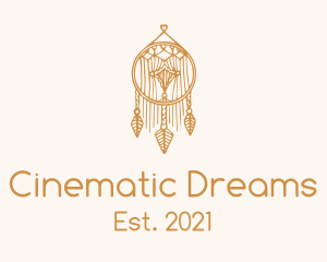 Gold Feather Dreamcatcher logo design