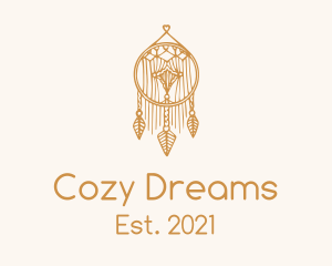 Gold Feather Dreamcatcher logo design