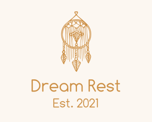 Gold Feather Dreamcatcher logo design