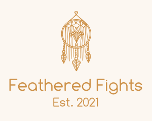 Gold Feather Dreamcatcher logo design