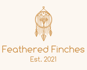 Gold Feather Dreamcatcher logo design