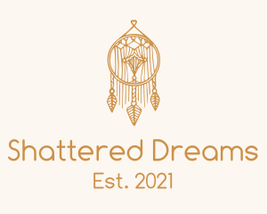 Gold Feather Dreamcatcher logo design