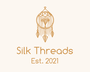 Gold Feather Dreamcatcher logo design