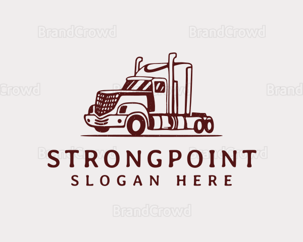 Red Flatbed Trucking Logo