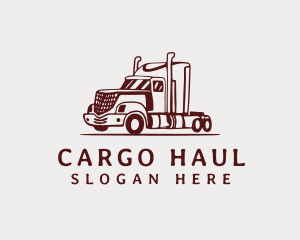 Red Flatbed Trucking logo design