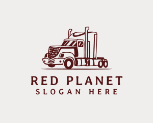 Red Flatbed Trucking logo design