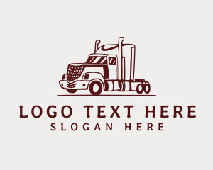 Transportation - Red Flatbed Trucking logo design