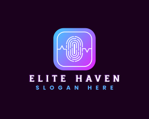 Private - Fingerprint Biometric Scanner logo design