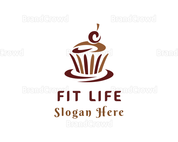 Sweet Chocolate Cupcake Logo