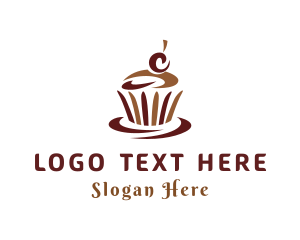 Bake - Sweet Chocolate Cupcake logo design