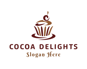 Sweet Chocolate Cupcake logo design