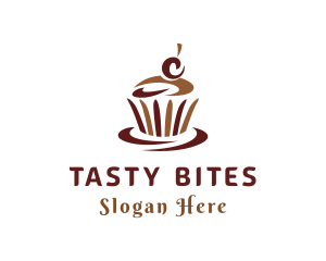 Delicious - Sweet Chocolate Cupcake logo design