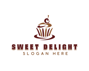 Sweet Chocolate Cupcake logo design