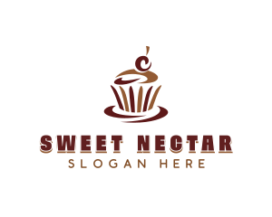 Sweet Chocolate Cupcake logo design