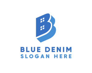 Blue B House logo design